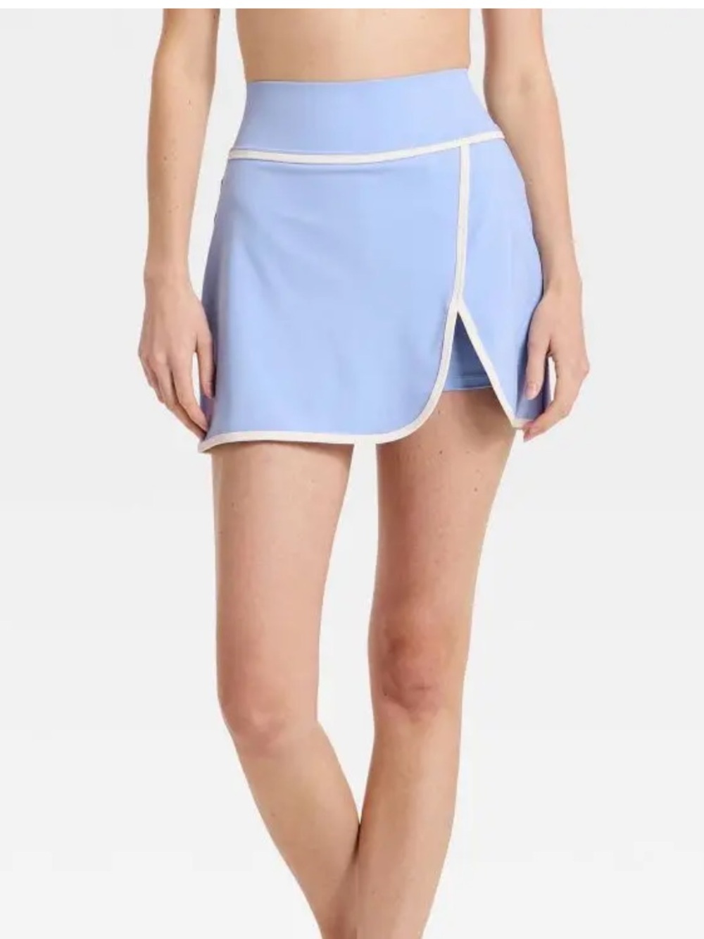 Women’s Athletic Skort with White Trim.     Light Blue XL